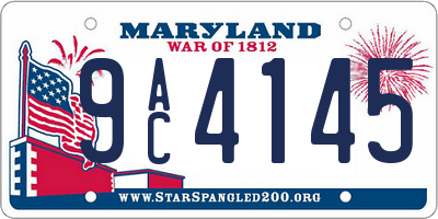 MD license plate 9AC4145