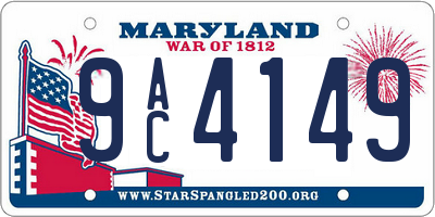 MD license plate 9AC4149