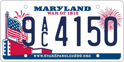 MD license plate 9AC4150