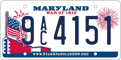 MD license plate 9AC4151