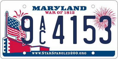MD license plate 9AC4153