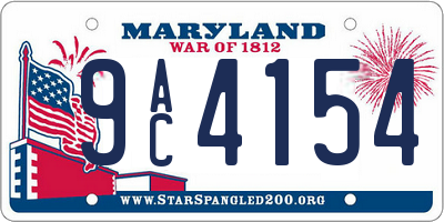 MD license plate 9AC4154