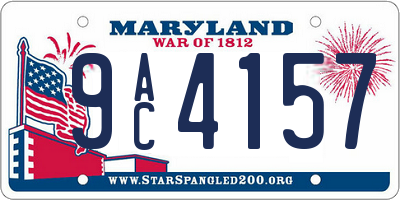 MD license plate 9AC4157