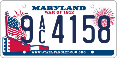 MD license plate 9AC4158