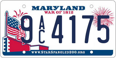 MD license plate 9AC4175