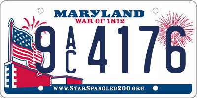 MD license plate 9AC4176