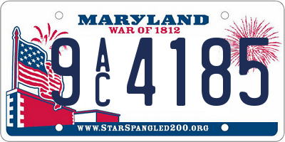 MD license plate 9AC4185