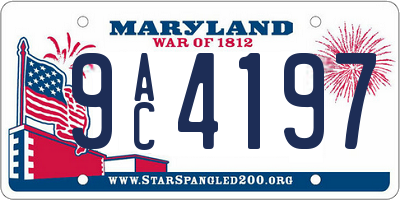 MD license plate 9AC4197