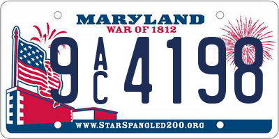 MD license plate 9AC4198