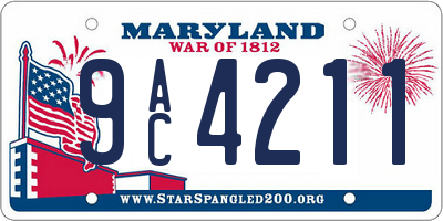 MD license plate 9AC4211