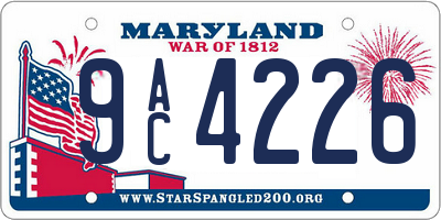 MD license plate 9AC4226