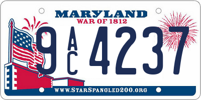 MD license plate 9AC4237