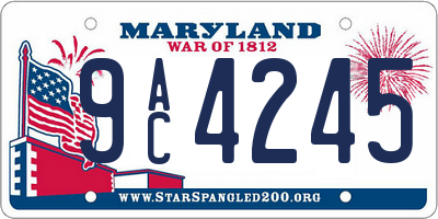 MD license plate 9AC4245