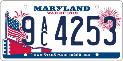 MD license plate 9AC4253