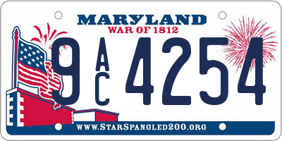 MD license plate 9AC4254
