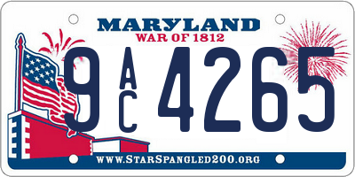 MD license plate 9AC4265