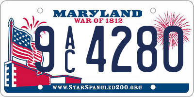 MD license plate 9AC4280