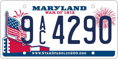 MD license plate 9AC4290