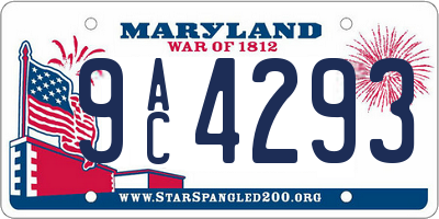 MD license plate 9AC4293