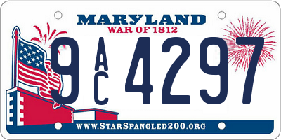 MD license plate 9AC4297