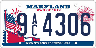 MD license plate 9AC4306