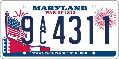 MD license plate 9AC4311