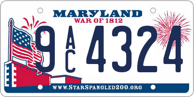 MD license plate 9AC4324