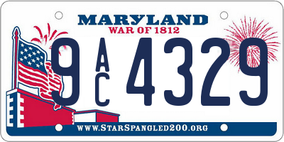 MD license plate 9AC4329