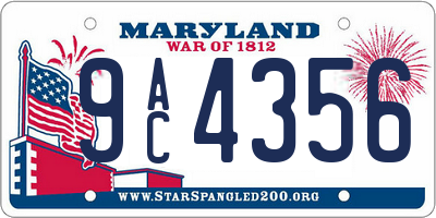 MD license plate 9AC4356
