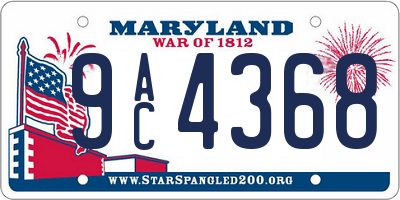 MD license plate 9AC4368