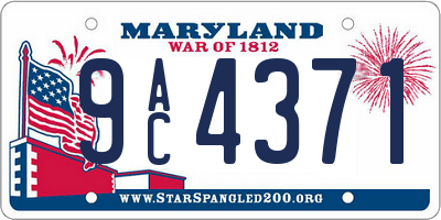 MD license plate 9AC4371