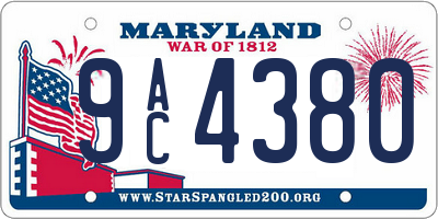 MD license plate 9AC4380