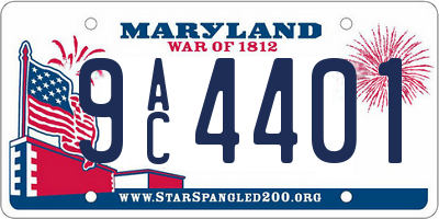 MD license plate 9AC4401