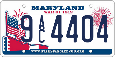 MD license plate 9AC4404