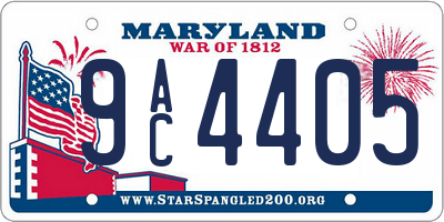 MD license plate 9AC4405