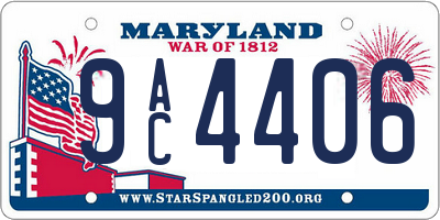 MD license plate 9AC4406
