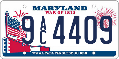 MD license plate 9AC4409