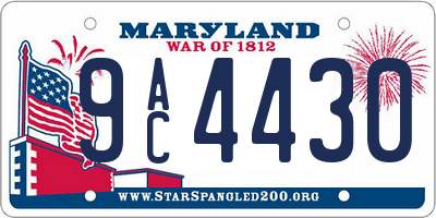 MD license plate 9AC4430
