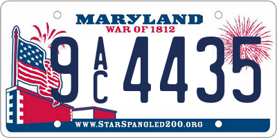 MD license plate 9AC4435