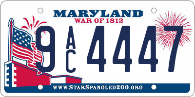 MD license plate 9AC4447