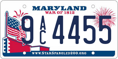 MD license plate 9AC4455
