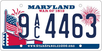 MD license plate 9AC4463
