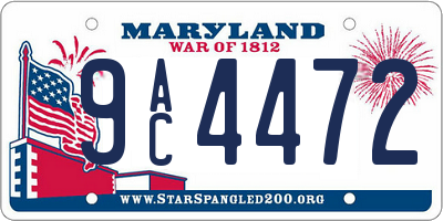 MD license plate 9AC4472