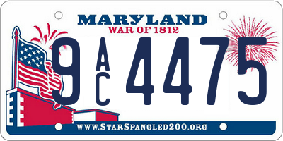MD license plate 9AC4475