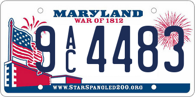MD license plate 9AC4483