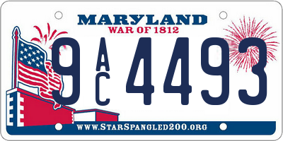 MD license plate 9AC4493