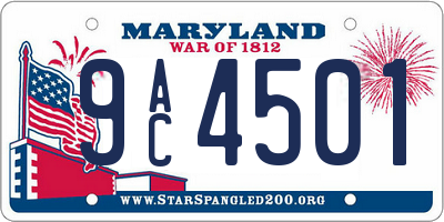 MD license plate 9AC4501