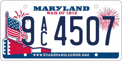 MD license plate 9AC4507