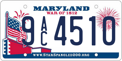 MD license plate 9AC4510