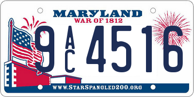 MD license plate 9AC4516